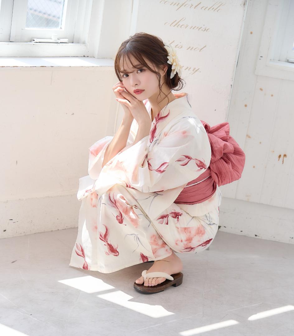 新品 浴衣 セット 浴衣セット ゆかた レディース 大人 ピンク 金魚 赤 K8