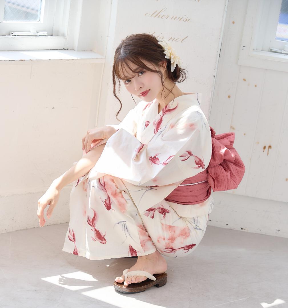 新品 浴衣 セット 浴衣セット ゆかた レディース 大人 ピンク 金魚 赤 K8