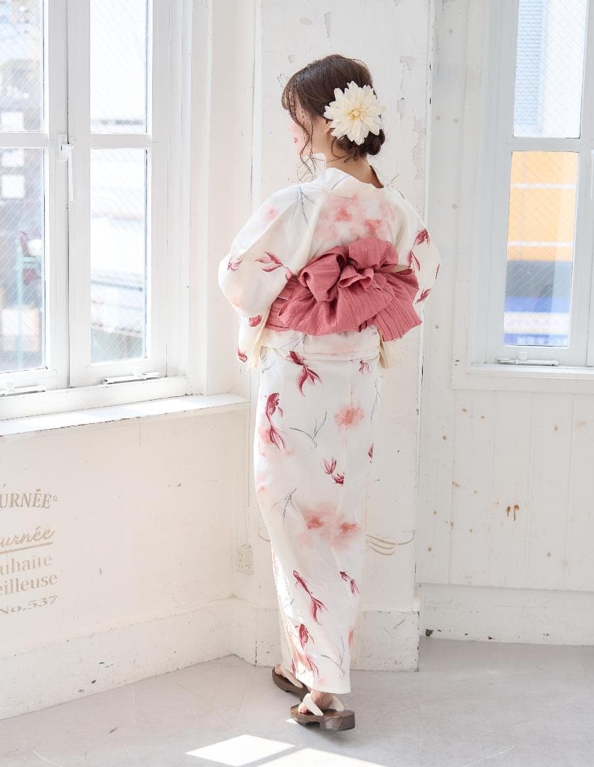 新品 浴衣 セット 浴衣セット ゆかた レディース 大人 ピンク 金魚 赤 K8