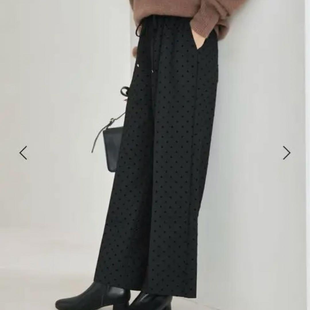 フロッキードットニーハイフレアパンツ