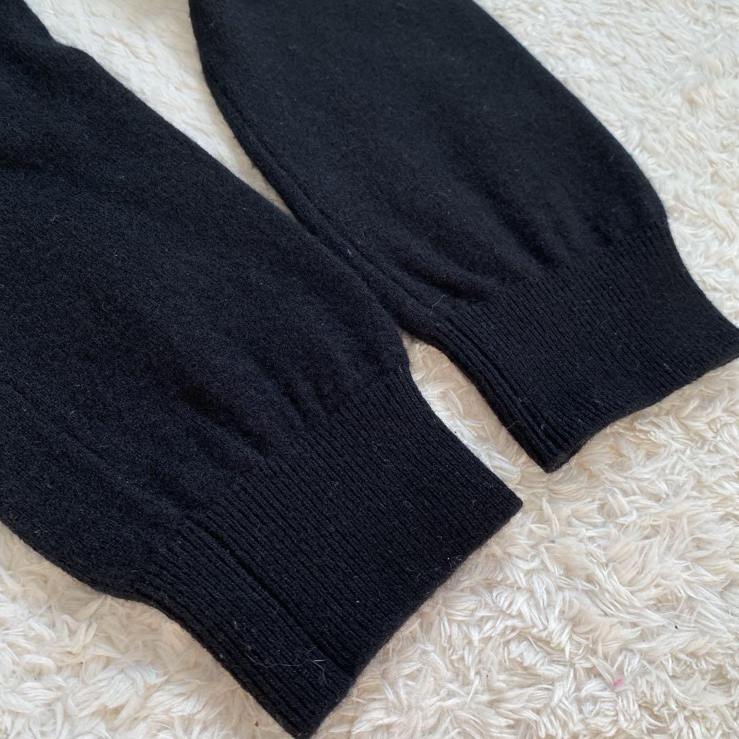 高級カシミヤ100%高島屋 TAKASHIMAYA★Vネックカーディガン黒 L