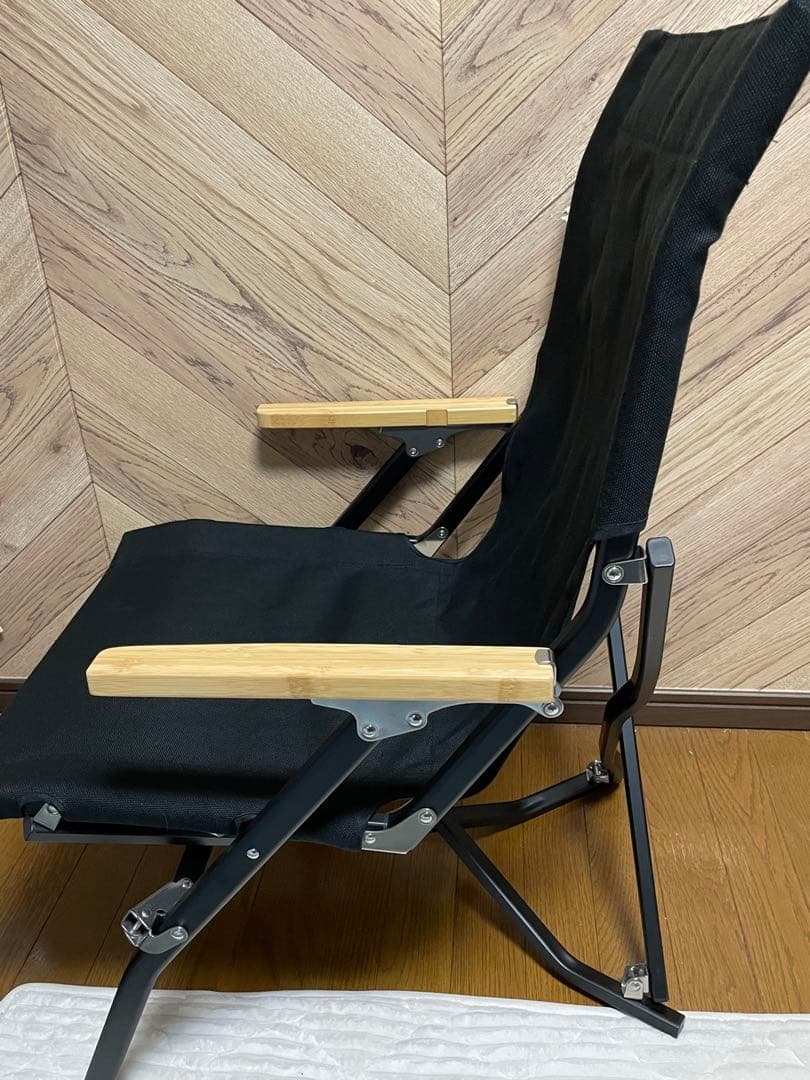 ローチェア30 黒 クッション＆カップホルダー｜スノーピーク