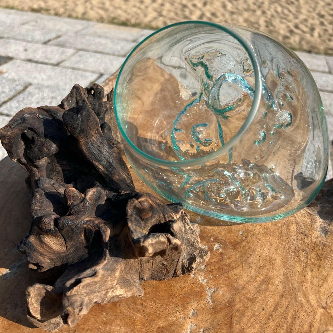 流木ガラスオブジェ大B 花瓶 金魚鉢 ガーデニング テラリウム 水槽 アート作品