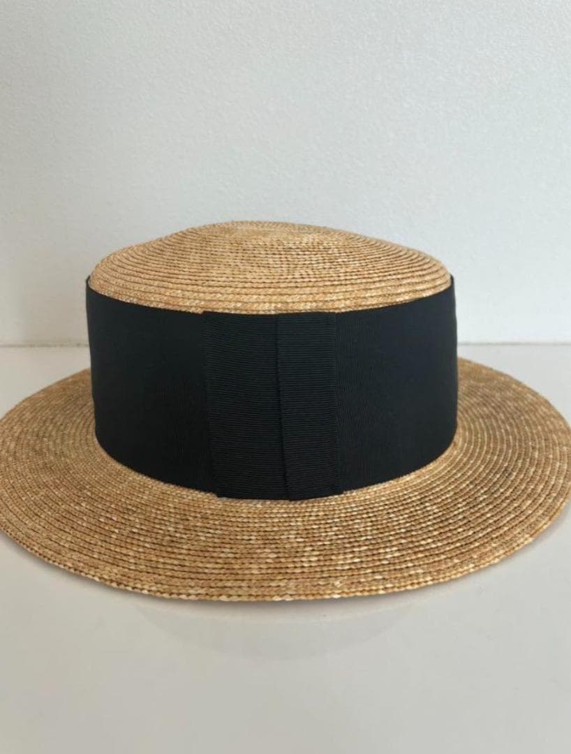 wicagrocery 麦わら帽子 ベージュ/ブラック