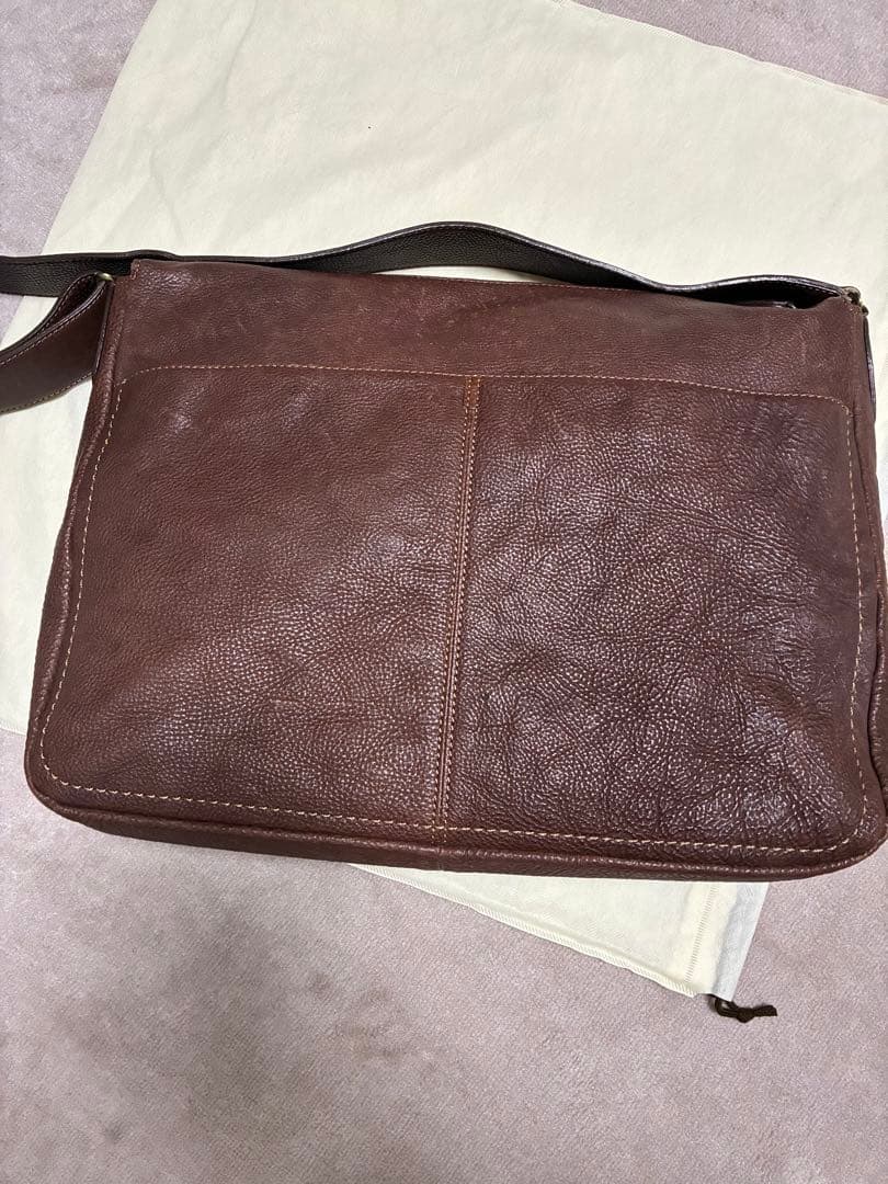 g*0様 土屋鞄　トーンオイルヌメ　ブラウンレザーショルダーバッグ