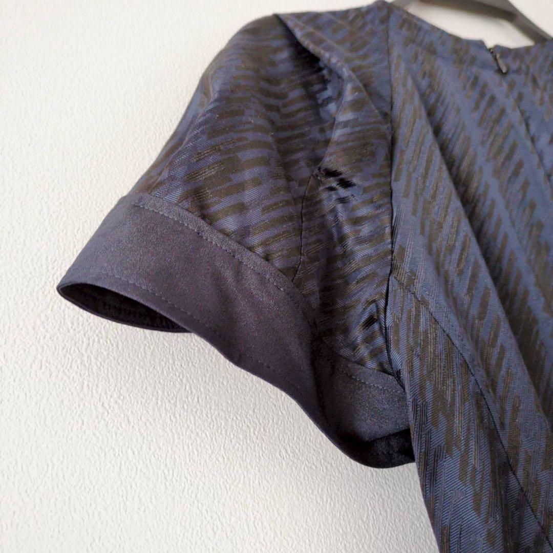 3.1フィリップリム 24AW 半袖 ワンピース ドレス ジャガード 紺色 2