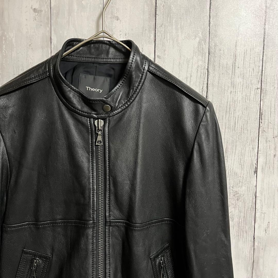 セオリー 羊革 シングル レザージャケット BAVEWICK ブラック S