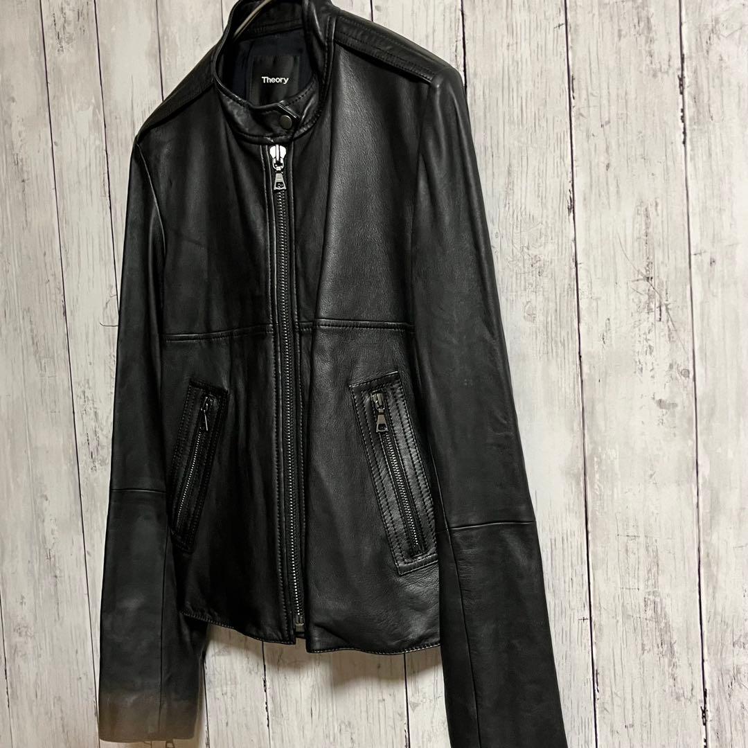 セオリー 羊革 シングル レザージャケット BAVEWICK ブラック S