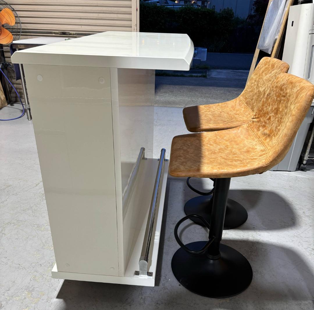 高級 国産 シギヤマバーカウンター＆バー椅子2脚セット、Used/キレイ