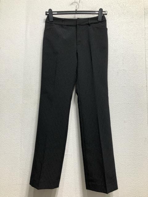 新品☆7号S黒系ストライプ♪パンツ・スカート付スーツ3点お仕事・通勤☆r655