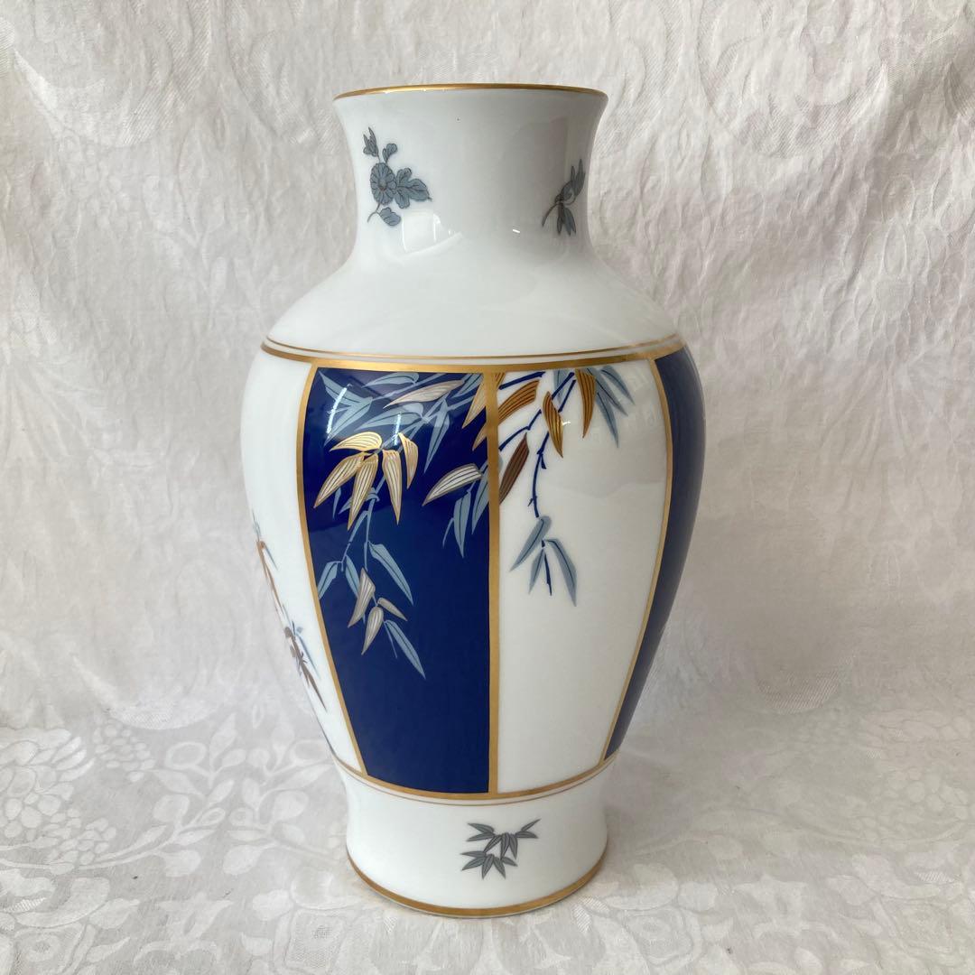 【大倉陶園】フランクリン ポーセリン 四君子之内 竹 花瓶