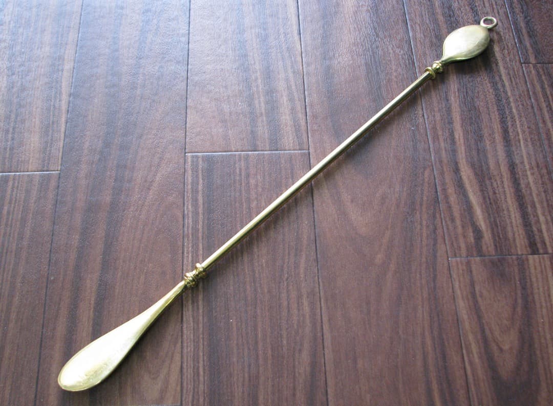 【デッドストック】吉田三郎商店真鍮ロング靴べら♪シューホーンソリッドブラス148