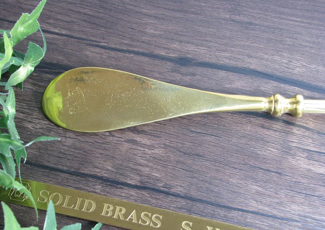 【デッドストック】吉田三郎商店真鍮ロング靴べら♪シューホーンソリッドブラス148