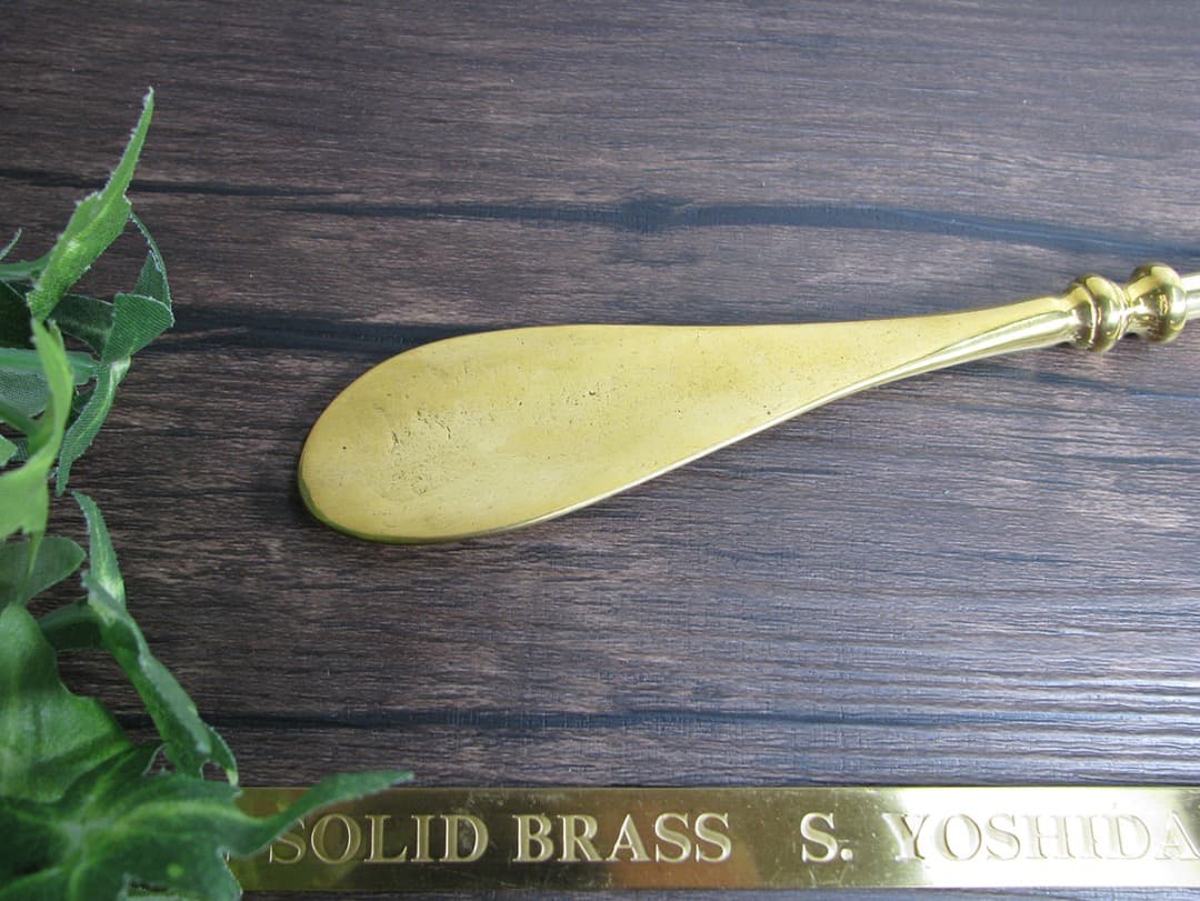 【デッドストック】吉田三郎商店真鍮ロング靴べら♪シューホーンソリッドブラス148