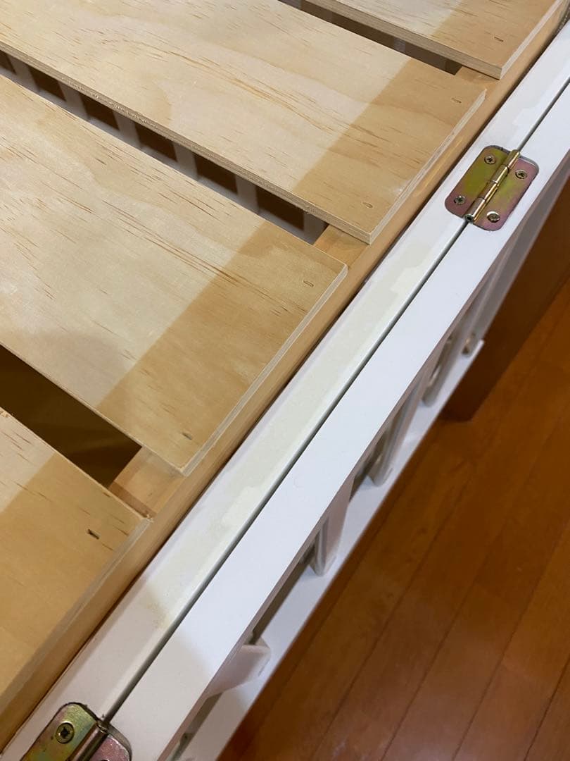 ミニサイズベビーベッド 2way大和屋Wオープン腰楽ハイ ホワイト天然木