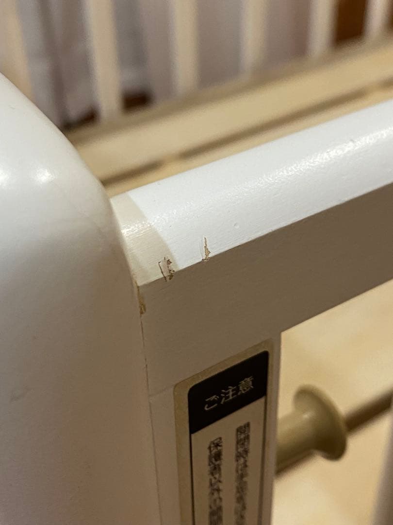 ミニサイズベビーベッド 2way大和屋Wオープン腰楽ハイ ホワイト天然木