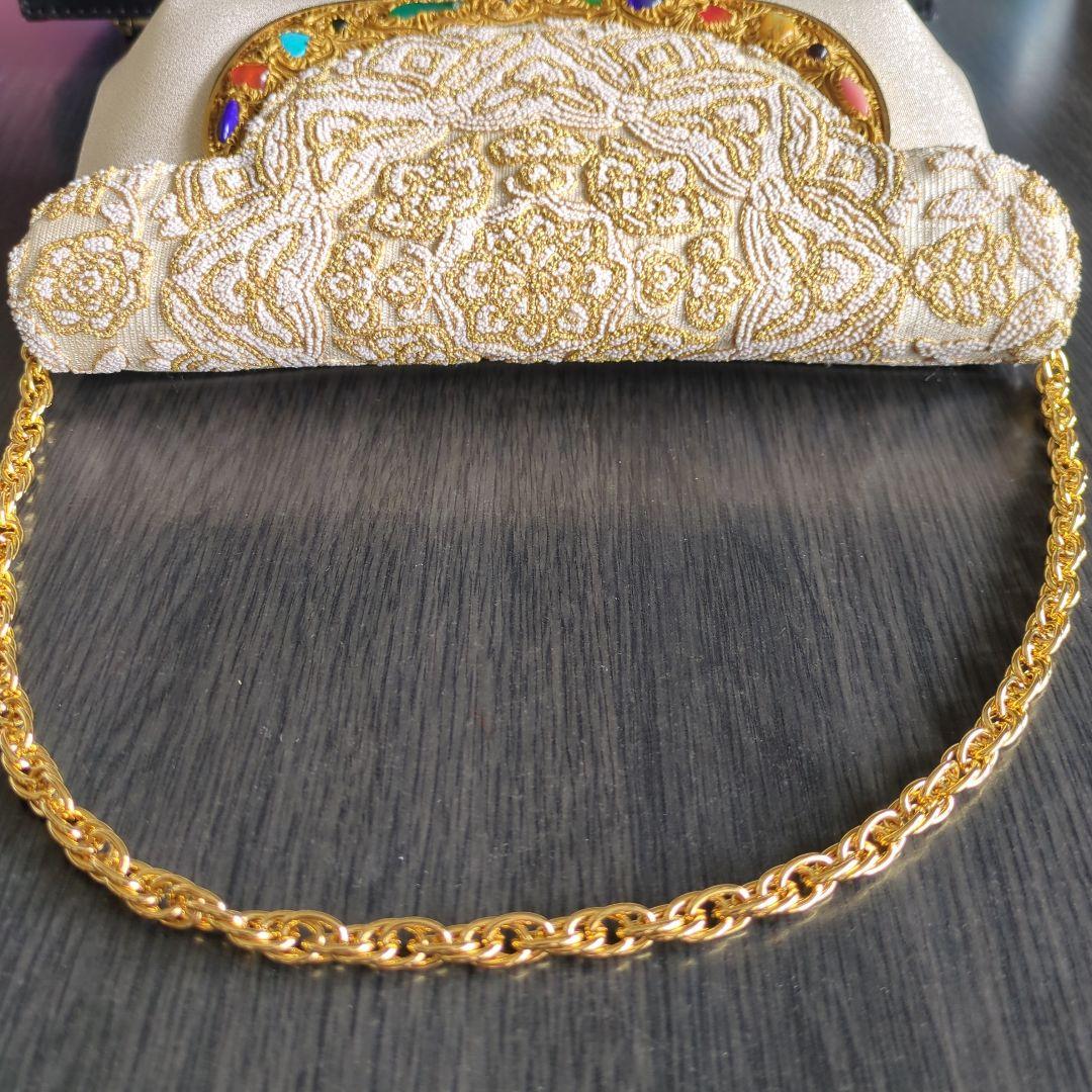 濱野皮革工藝 バッグ　ハンドバッグ　ショルダーバッグ　クラッチ　天然石　白