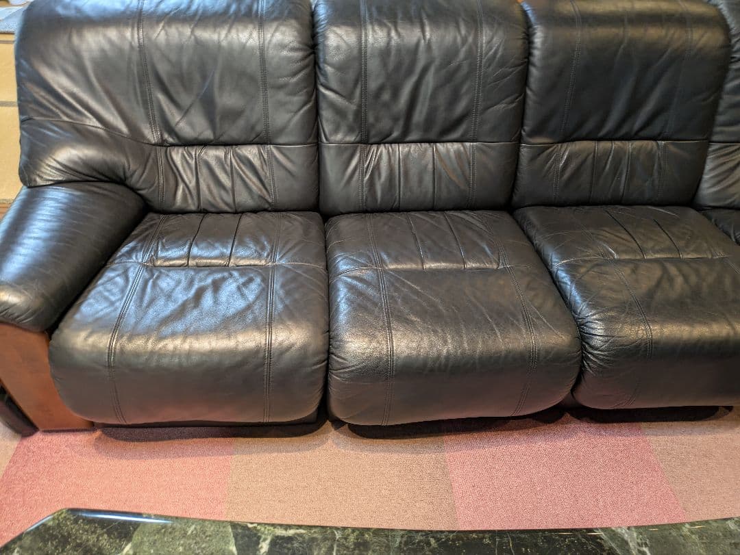 豆しば様 大理石テーブル　本革ソファー　引取限定