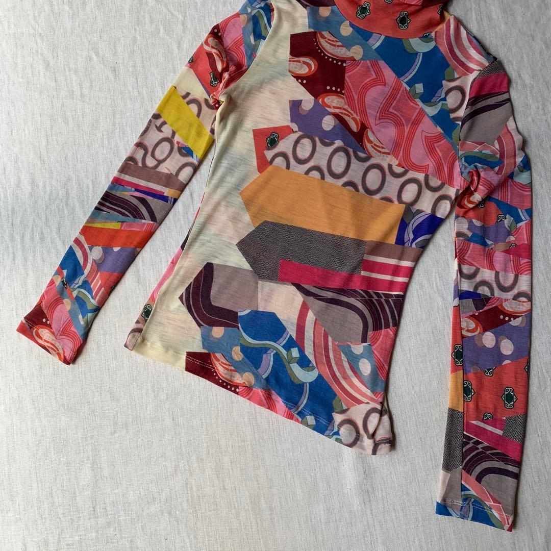 ジャンポールゴルチエ JPG マルチカラー 総柄 ハイネック カットソー