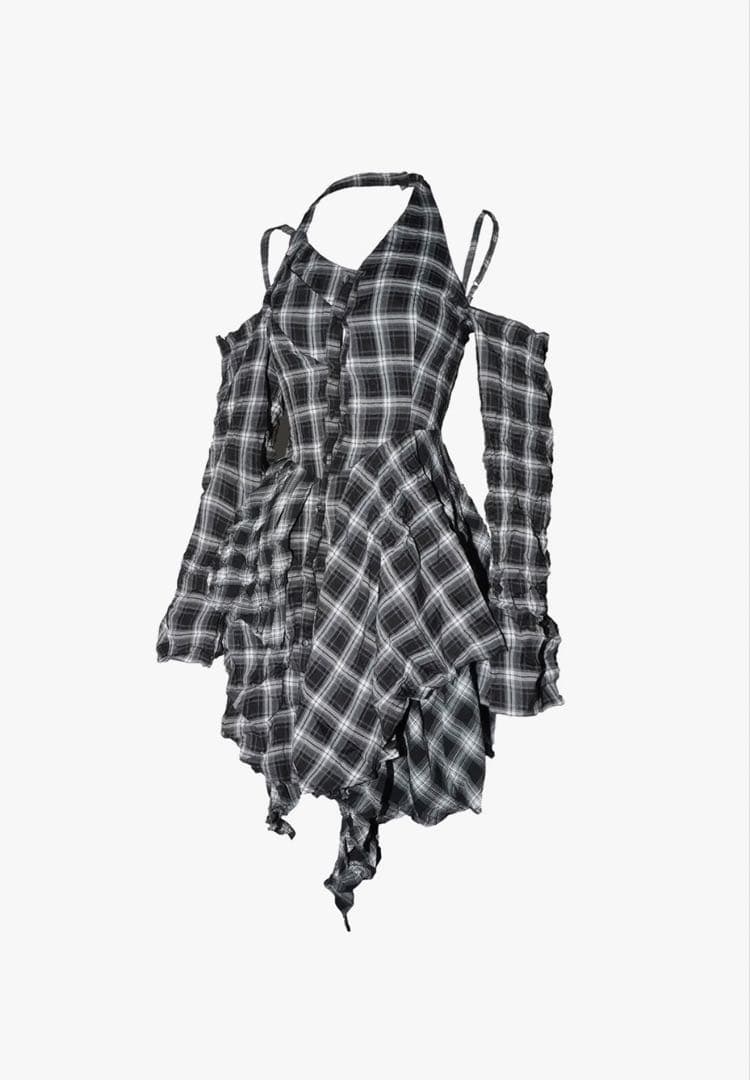 ワンピース theredthread S layered dress bug check