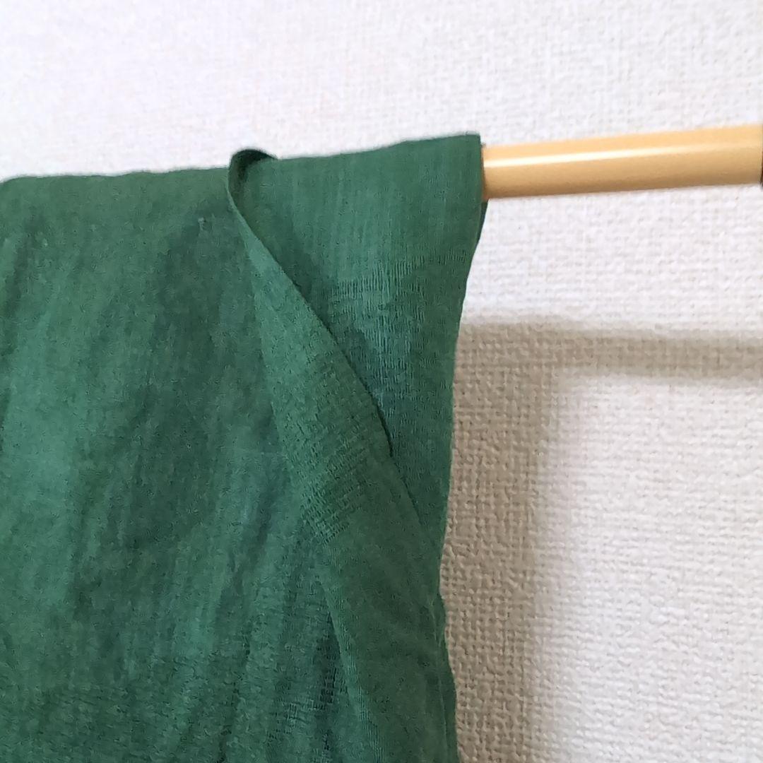 本麻　洗える長襦袢　カラー襦袢　フォレストグリーン　緑　リサイクル　ka1