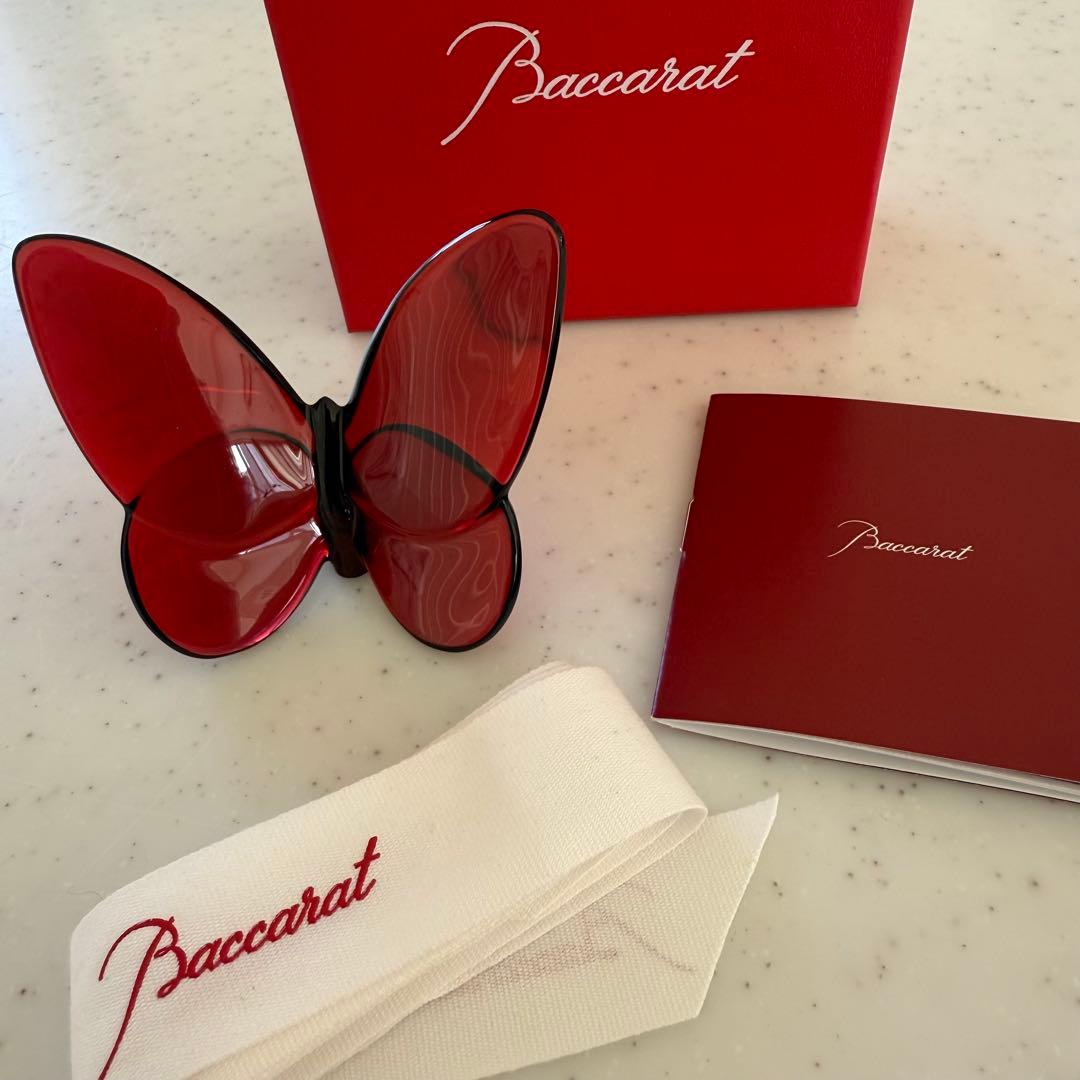 Baccarat バカラ新品未使用★ラッキーバタフライ 赤