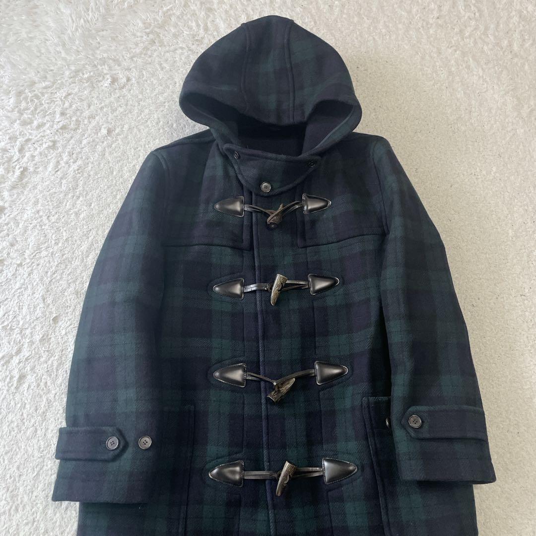 美品VAN JACKET メンズ　ロングダッフルコート　チェック　グリーンLL