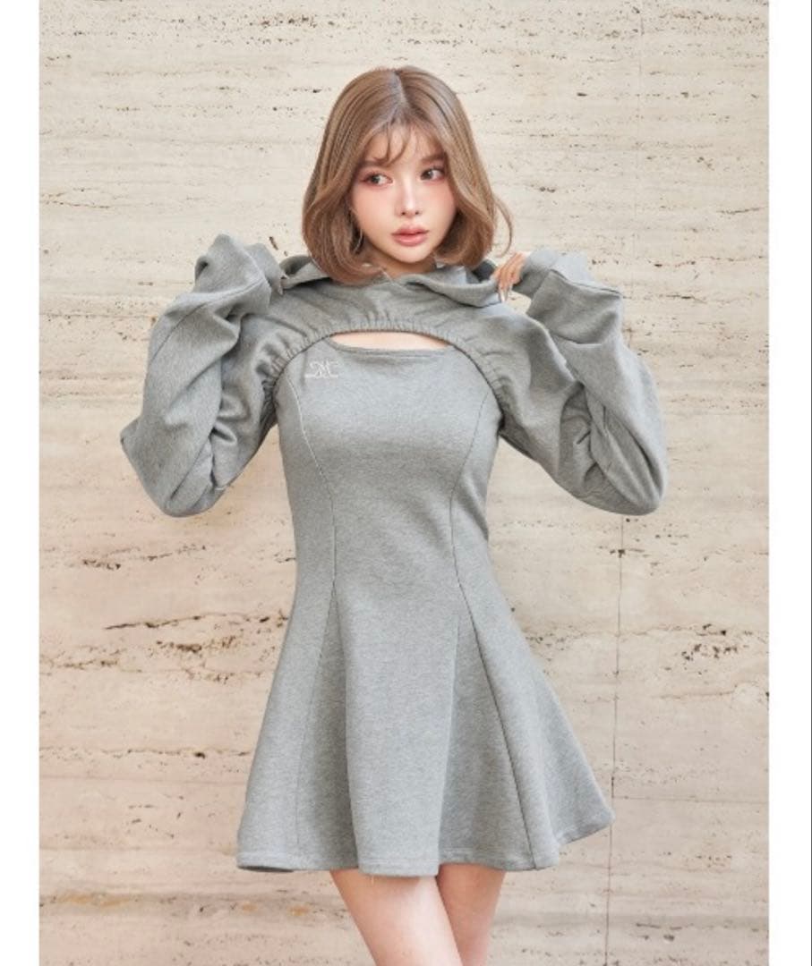 Darich ショートフーディスウェットミニワンピース free シール付き