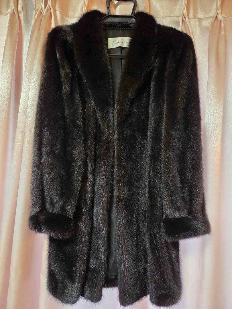 SAGA MINK ブラック ロングファーコート