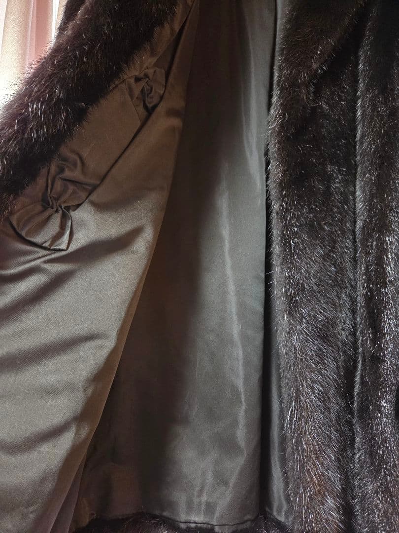 SAGA MINK ブラック ロングファーコート