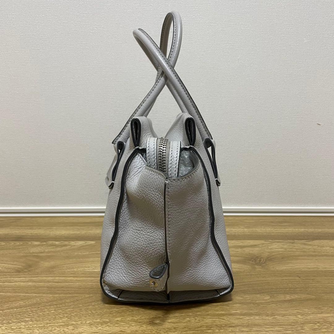 《美品》TOD’S （トッズ）レザー ハンドバッグ ライトグレー