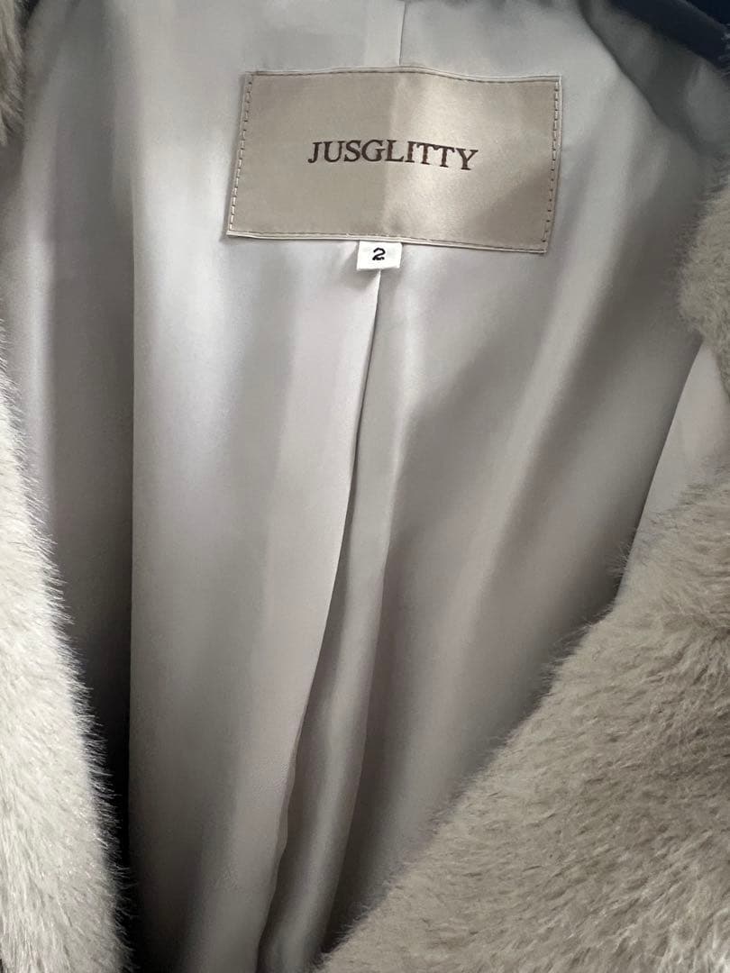 JUSGLITTY ダブルジップ ファーパーカー グレージュ M 美品