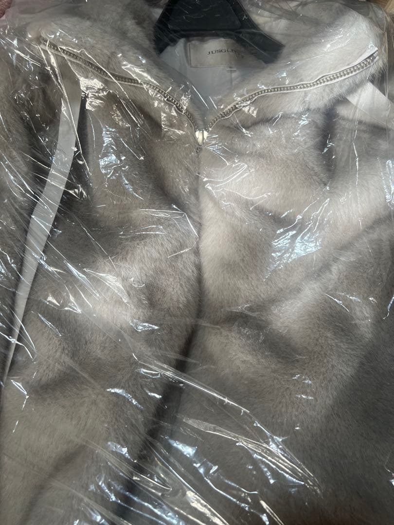 JUSGLITTY ダブルジップ ファーパーカー グレージュ M 美品