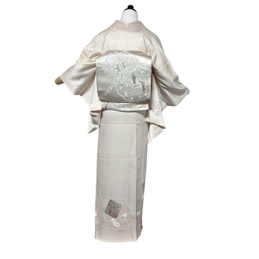 未使用近い　美品　袷　正絹　総絞り　螺鈿風　友禅　訪問着　フルセット