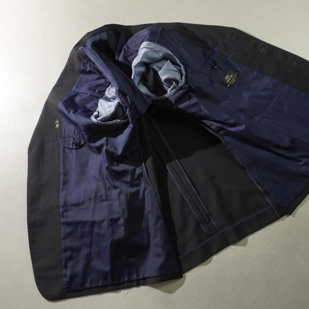 BALENCIAGA ストライプ柄シングルセットアップスーツ 黒/UW167