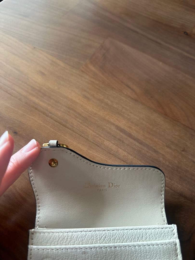 Dior アイボリー レザー 名刺入れ