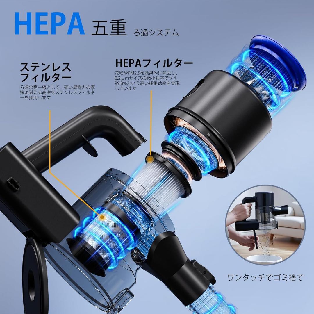 45000Pa 超強力 コードレス掃除機 uwant掃除機スタンド 白 セット