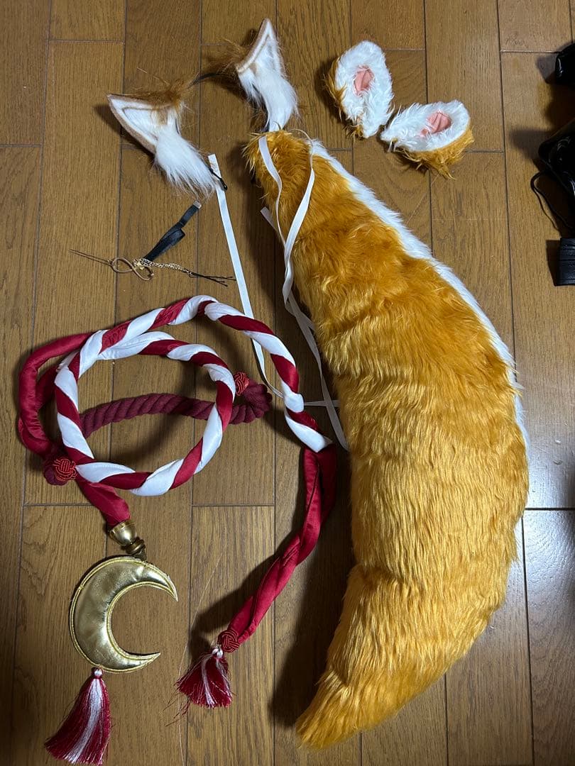 三分妄想【販売終了品】　原神　ゴロー　衣装　ウィッグ　耳2種類付き　下駄付き