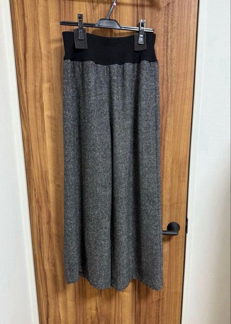 ビアズリー　ウエストリブネップツイードパンツ　ブラック　2