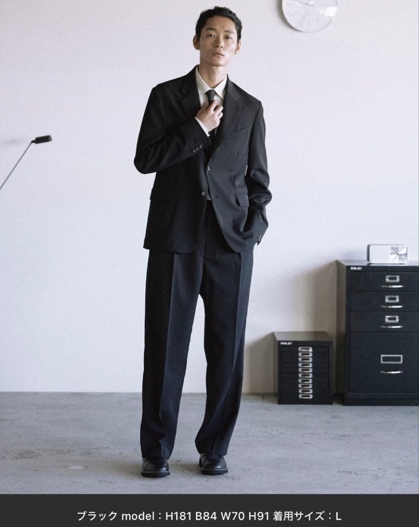 WYM スーツ　L 黒　HIGH TWIST PE CLASSIC SUIT