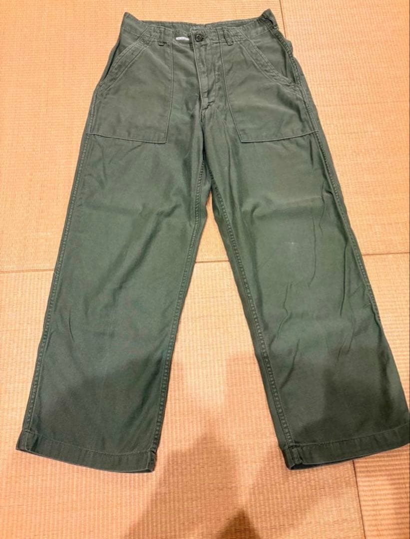 W30 L29 60s 米軍実物 ベイカー パンツ OG-107 USA製
