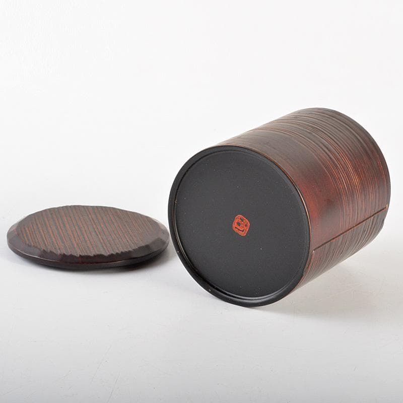 茶道具　田中勝重作　根来塗　へぎ目曲輪　金輪寺　茶器　共箱　V　6618