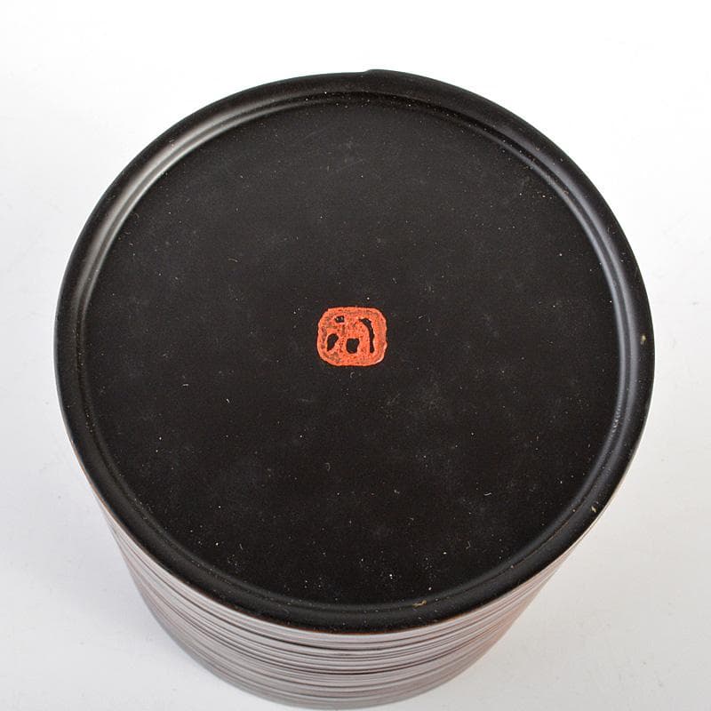 茶道具　田中勝重作　根来塗　へぎ目曲輪　金輪寺　茶器　共箱　V　6618