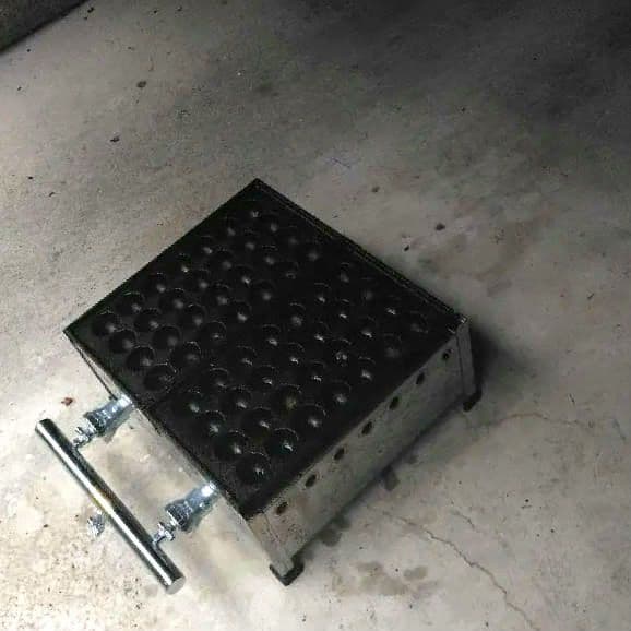 業務用 たこ焼き機 28穴x2連 ２枚ガス台付