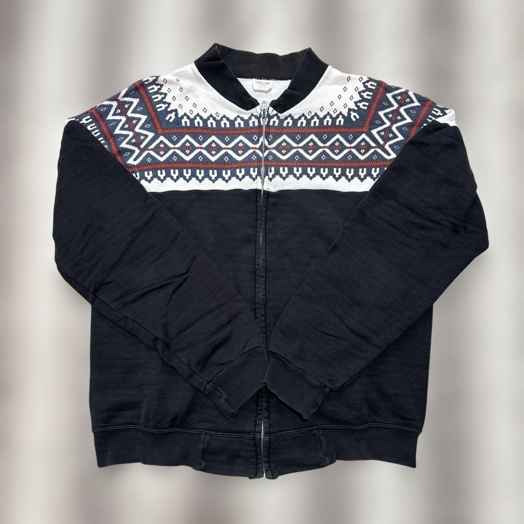 シルバーストーンスウェット　雪柄　トレーナー　Ｌ相当　黒