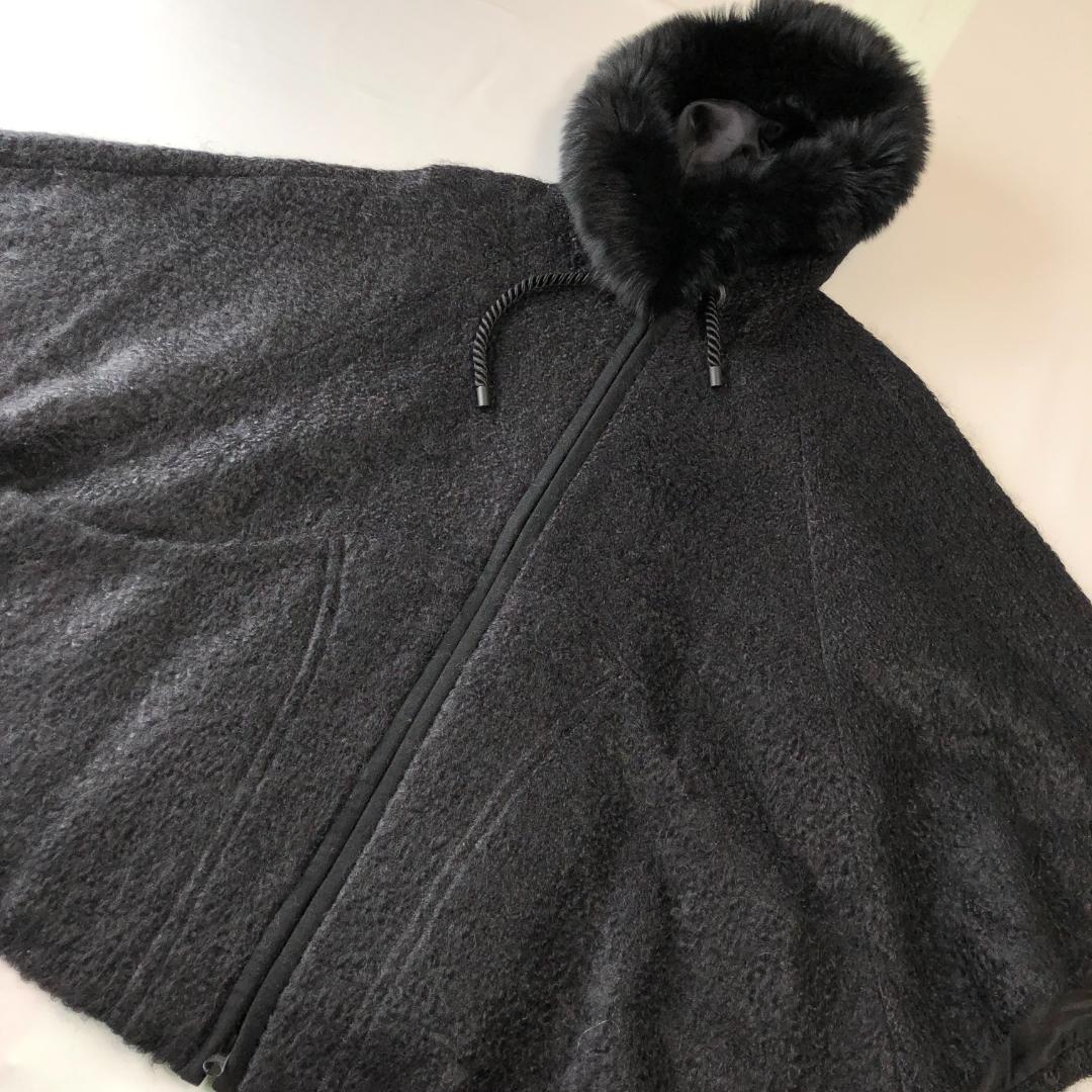 未使用級　ダイアグラム　フォックス　グレースコンチネンタル モヘヤ　ポンチョ