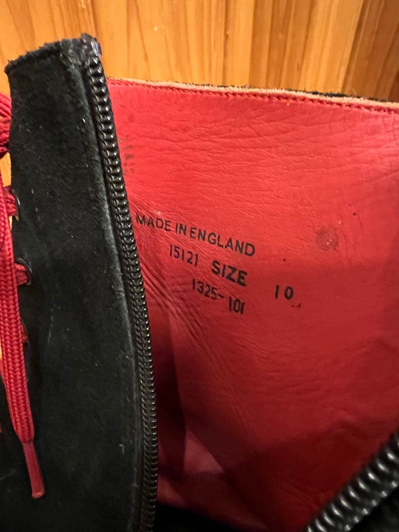 1％13 INSIDE ZIP UP BOOTS UK10 イングランド製