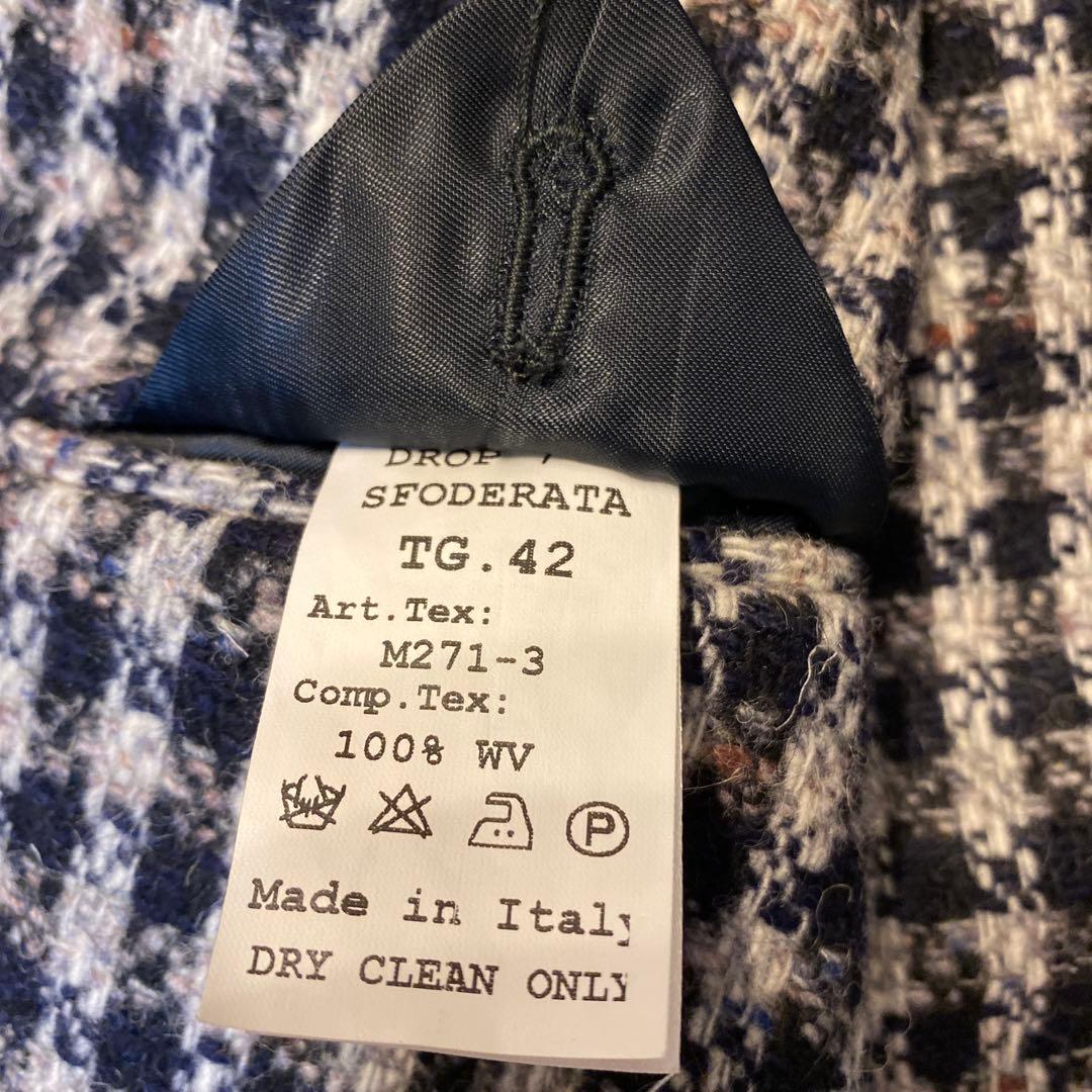 希少gi Capri napoliジカプリ　チェックツイードテーラードジャケット