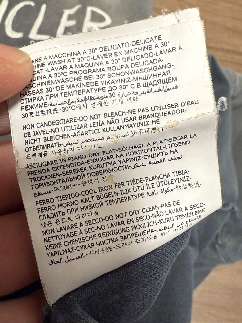 正規品◇MONCLER グレー ポロシャツ　ペイント加工