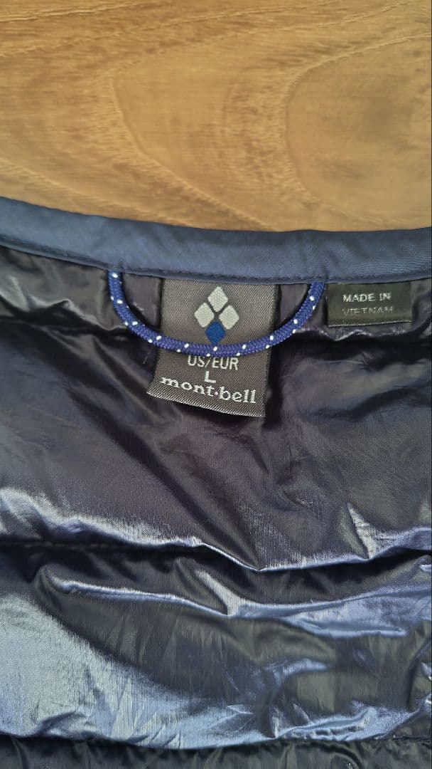 モンベル US スペリオダウン Vネックベスト メンズ ネイビー L